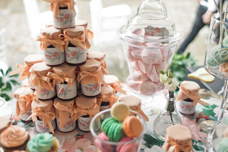 Babyshower Arrangements Baby shower centerpieces in mixed arrangements are displayed for guests at a baby shower event.